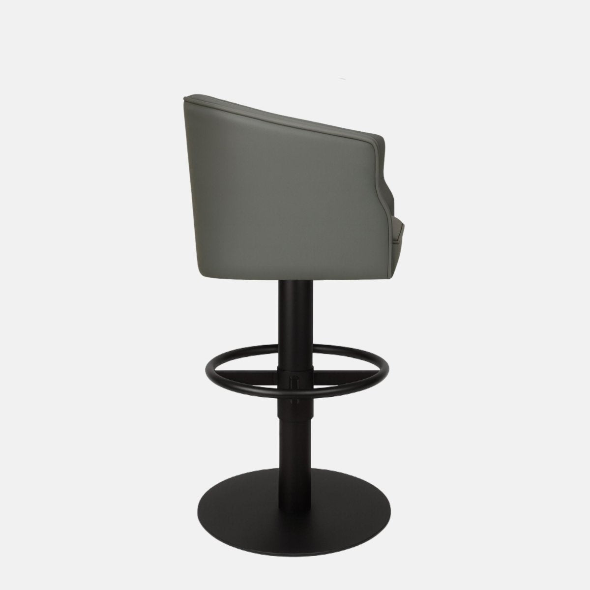 Grey leather 360° swivel bar stool