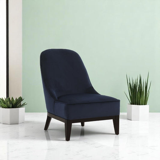 alt="Contemporary lounge chair in rich electric blue with soft upholstery and sculptural form"