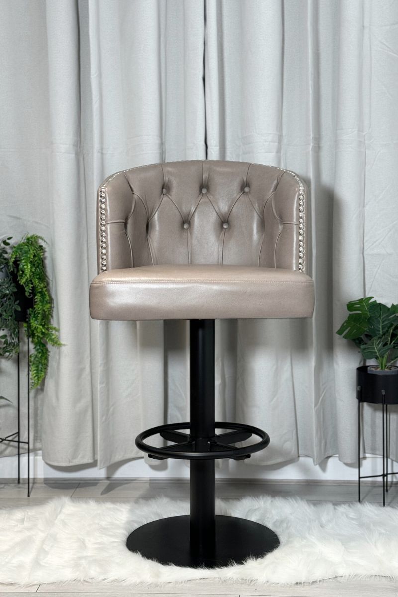 Crème Swivel Metal Stool - Luxseat
