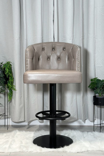 Crème Swivel Metal Stool - Luxseat