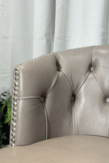 Crème Swivel Metal Stool - Luxseat