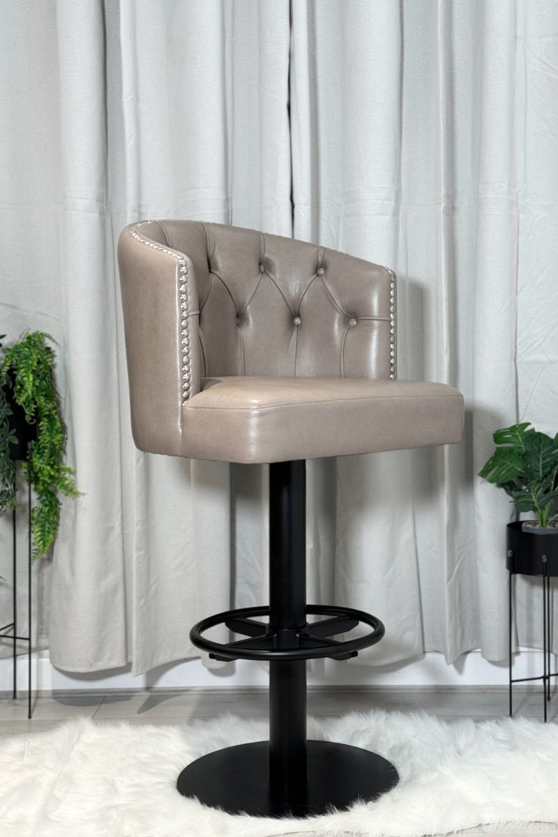 Crème Swivel Metal Stool - Luxseat