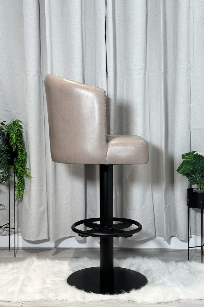 Crème Swivel Metal Stool - Luxseat