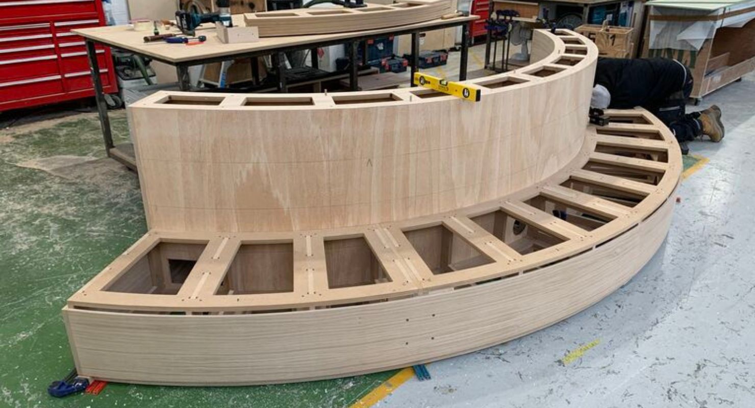 Handcrafted wood frame construction for bespoke upholstered furniture