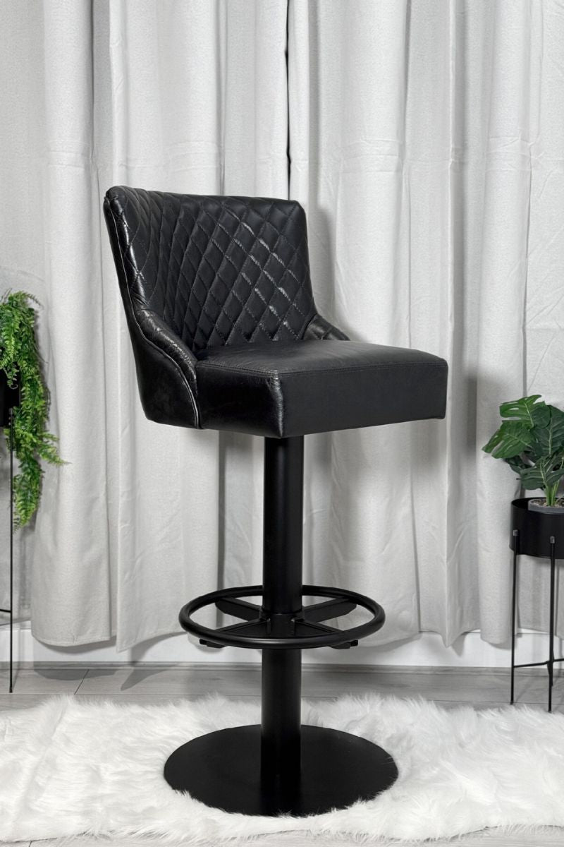 Escuro Swivel Metal Stool - Luxseat