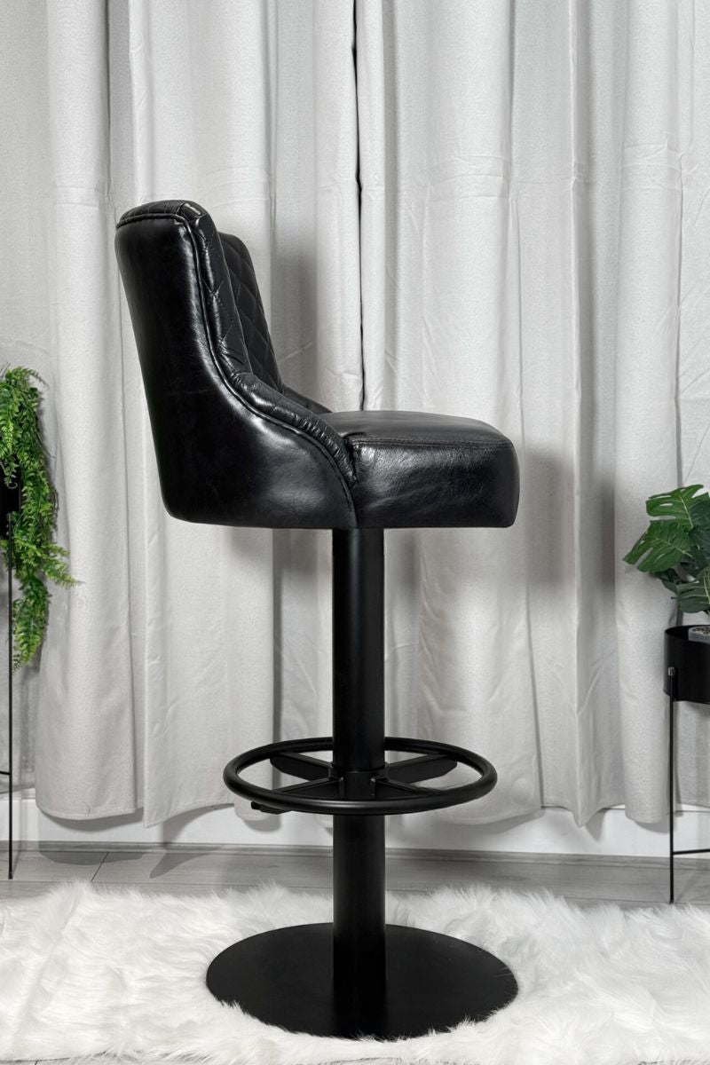 Escuro Swivel Metal Stool - Luxseat