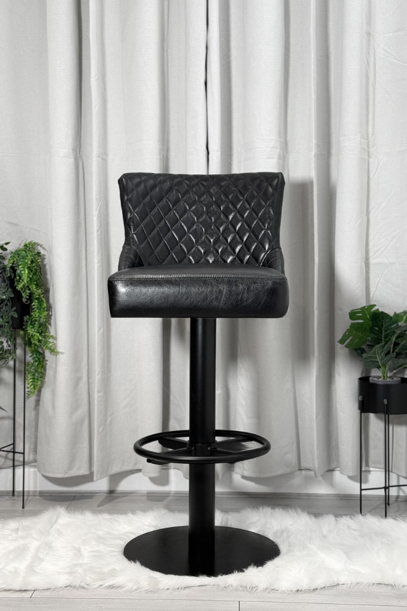 Escuro Swivel Metal Stool - Luxseat