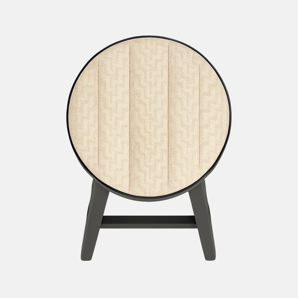 Westport High Stool – classic black wooden bar stool with upholstered beige round seat, ideal for cafés, bars, and modern hospitality interiors